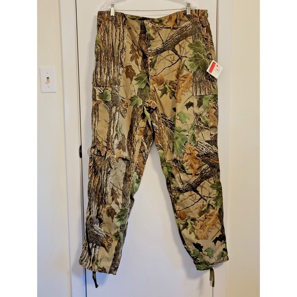 Vintage Rattlers Brand Realtree Camo Cargo Hunting Pants Size XL Made In USA NWT